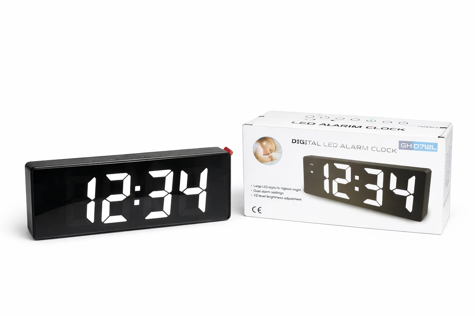 LED Digitalwecker – Tischuhr mit großer Anzeige